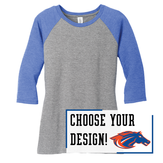 Mustangs District® Women’s 3/4-Sleeve Raglan (DM136L)