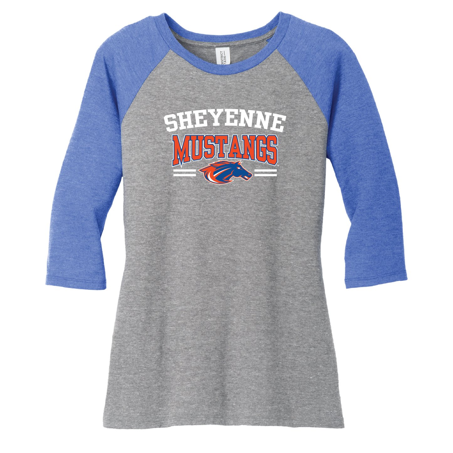 Mustangs District® Women’s 3/4-Sleeve Raglan (DM136L)