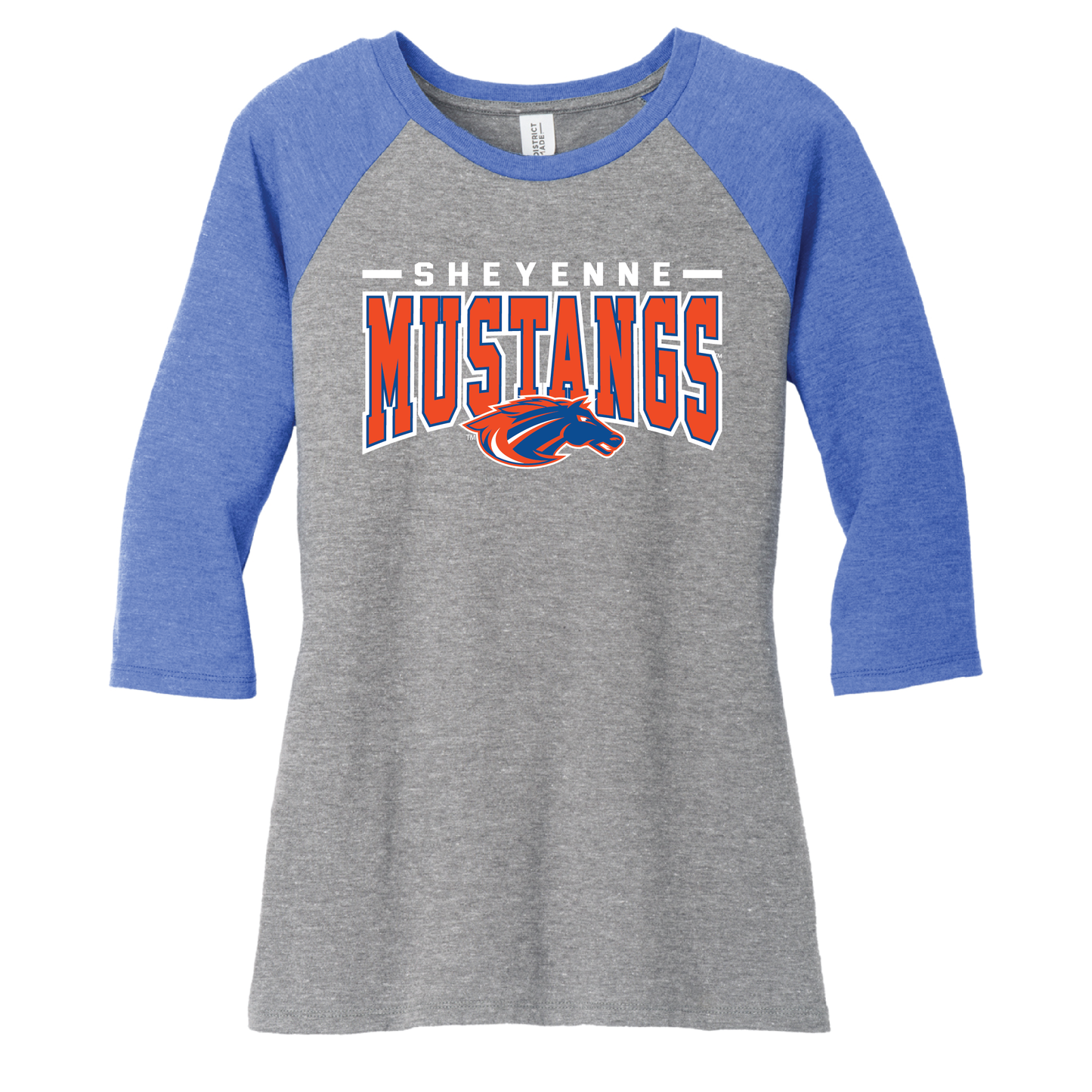 Mustangs District® Women’s 3/4-Sleeve Raglan (DM136L)