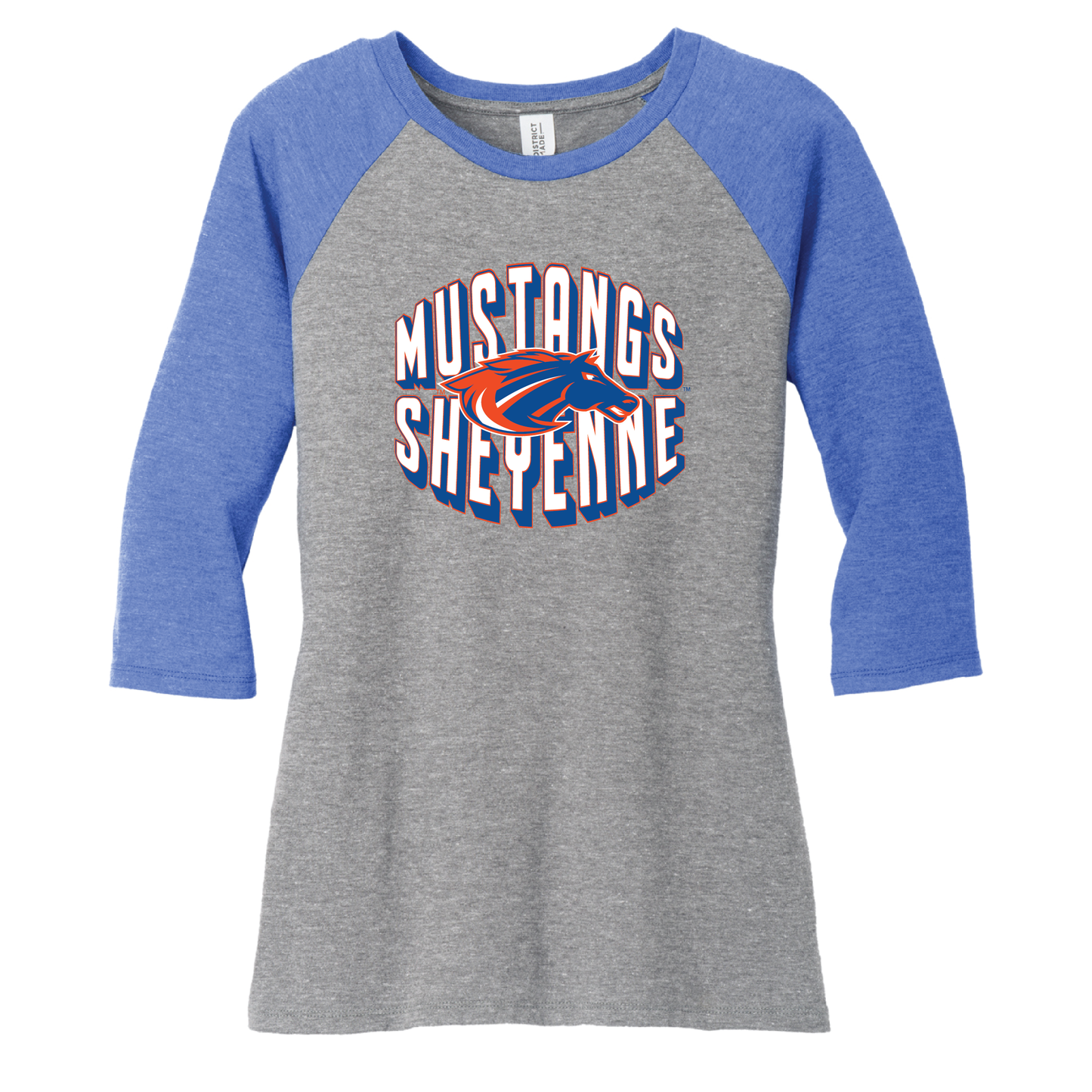 Mustangs District® Women’s 3/4-Sleeve Raglan (DM136L)