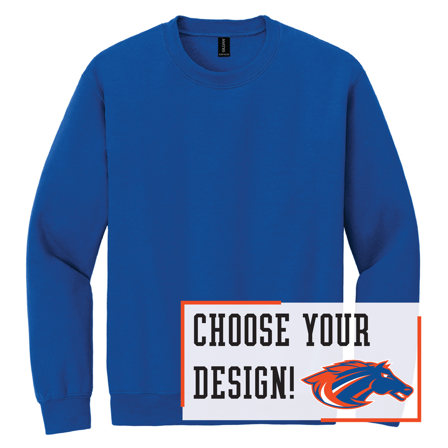 Mustangs Gildan® Heavy Blend™ Crewneck Sweatshirt (18000)