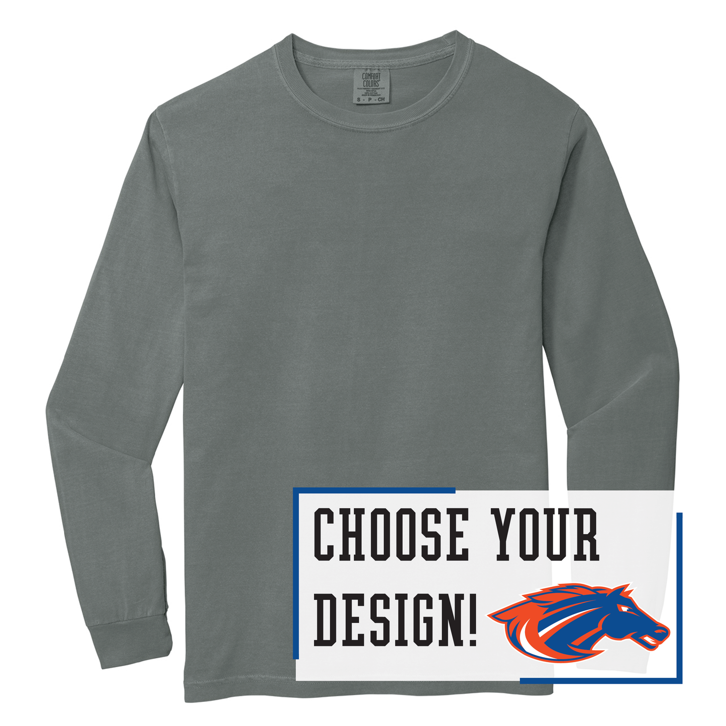 Mustangs Comfort Colors® Heavyweight Ring Spun Long Sleeve Tee (6014)