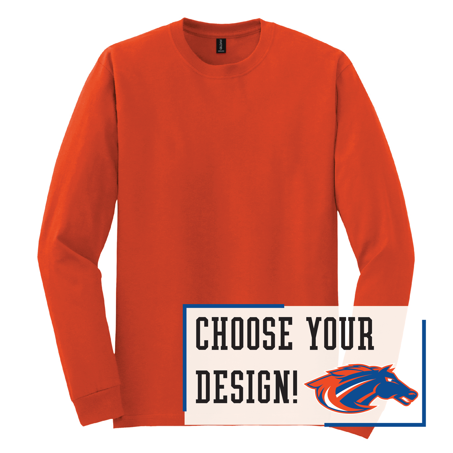 Mustangs Gildan® DryBlend® 50 Cotton/50 Poly Long Sleeve T-Shirt (8400)