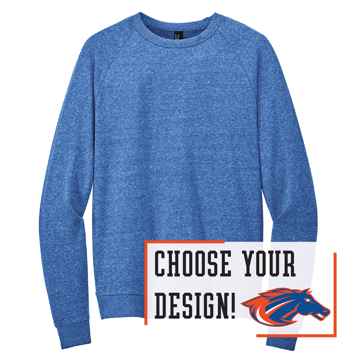 Mustangs District® Perfect Tri® Fleece Crewneck Sweatshirt (DT1304)