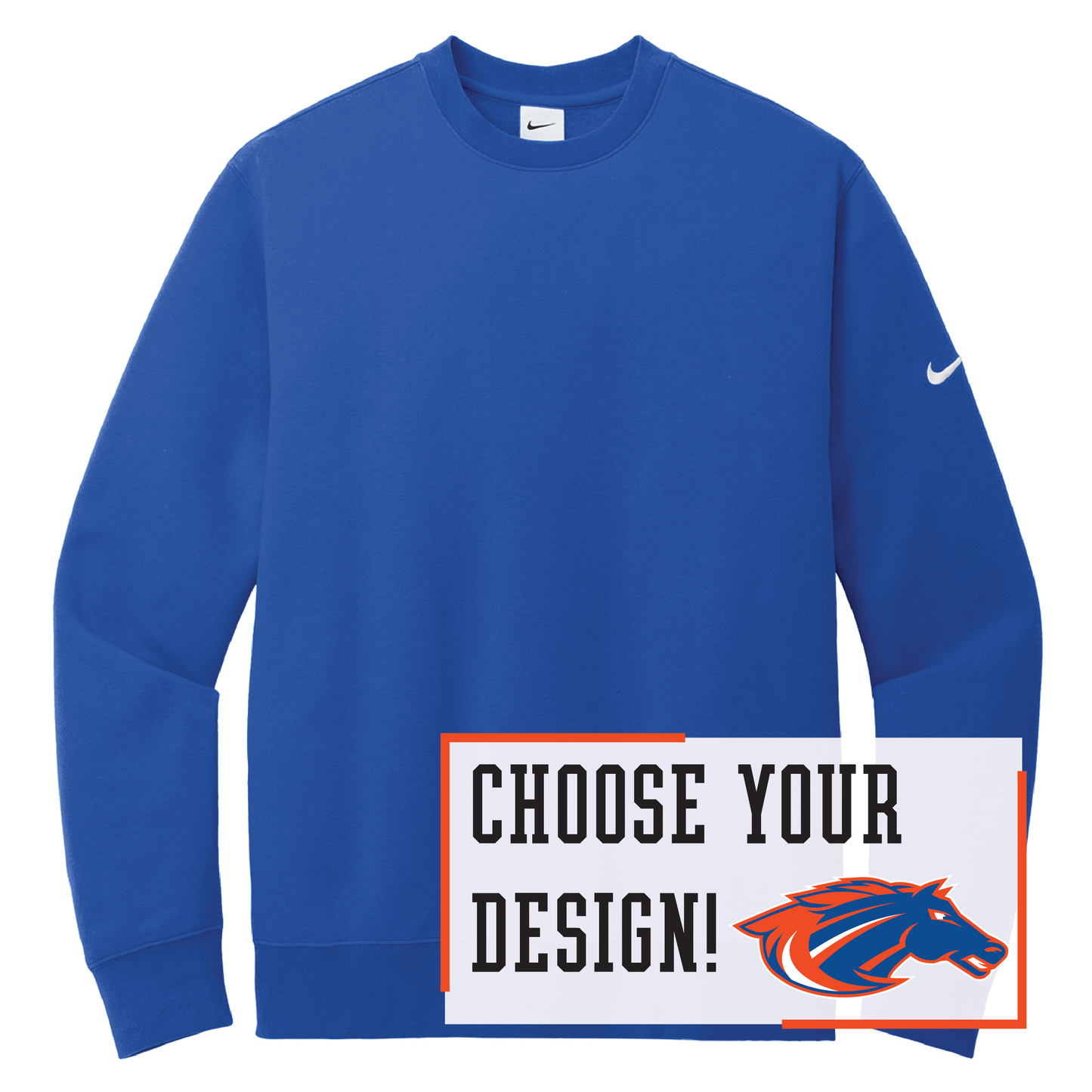 Mustangs Nike Club Fleece Sleeve Swoosh Crew (NKFD9863)