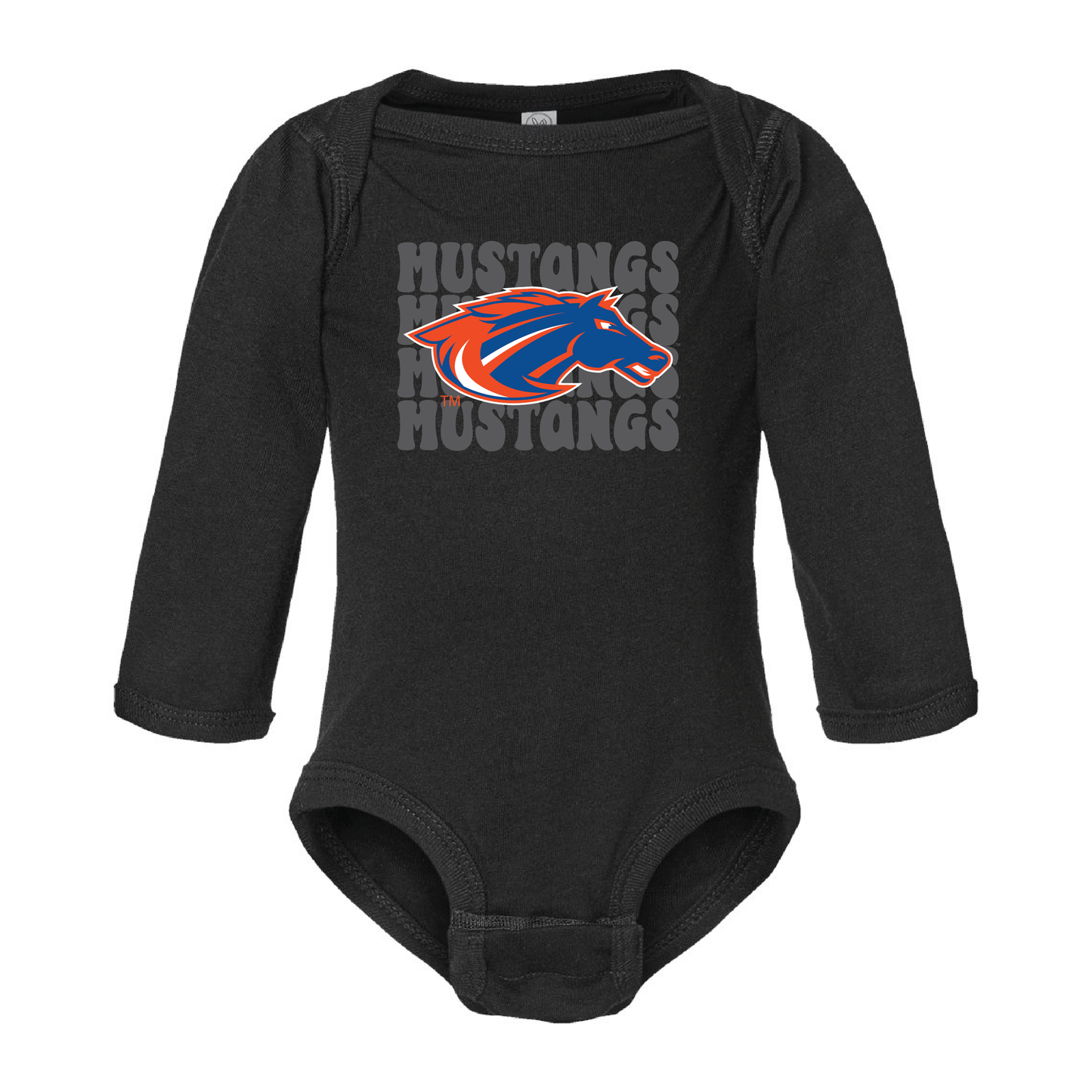 Mustangs Rabbit Skins™ Infant Long Sleeve Jersey Bodysuit (4421)