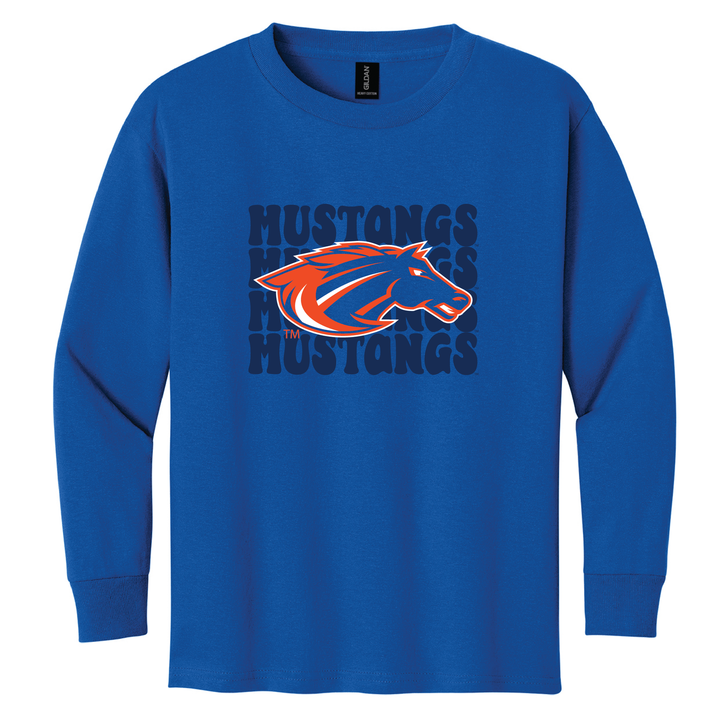 Mustangs Gildan® Youth 100% Cotton Long Sleeve T-Shirt (5400b)