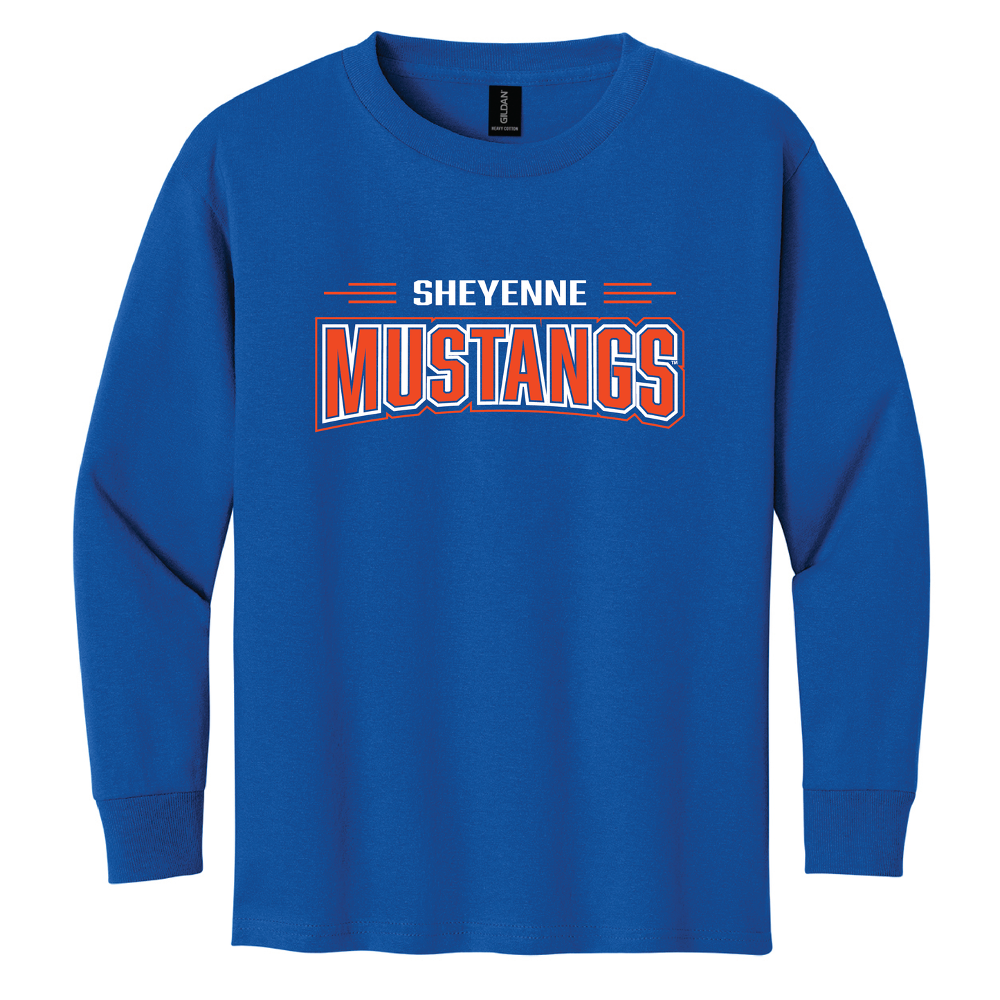 Mustangs Gildan® Youth 100% Cotton Long Sleeve T-Shirt (5400b)