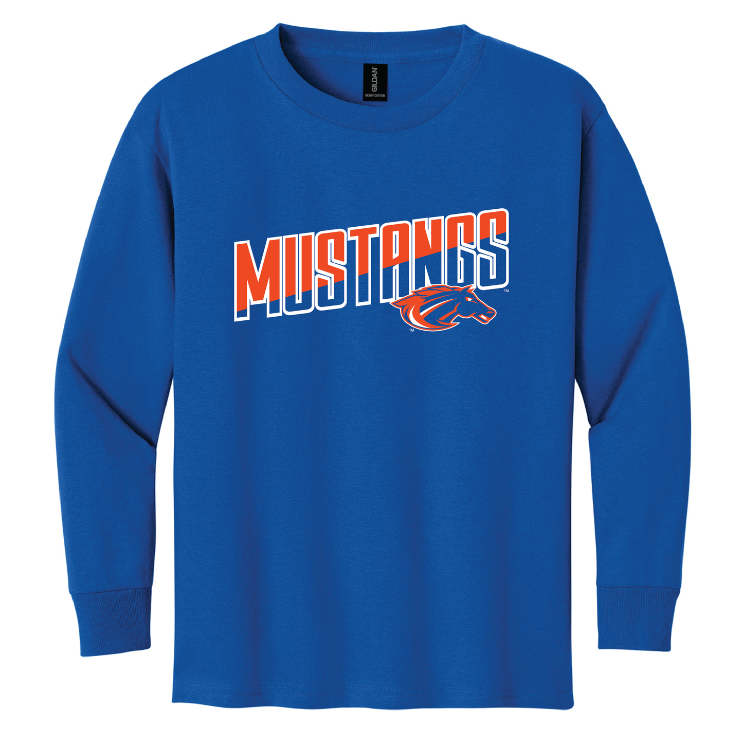 Mustangs Gildan® Youth 100% Cotton Long Sleeve T-Shirt (5400b)