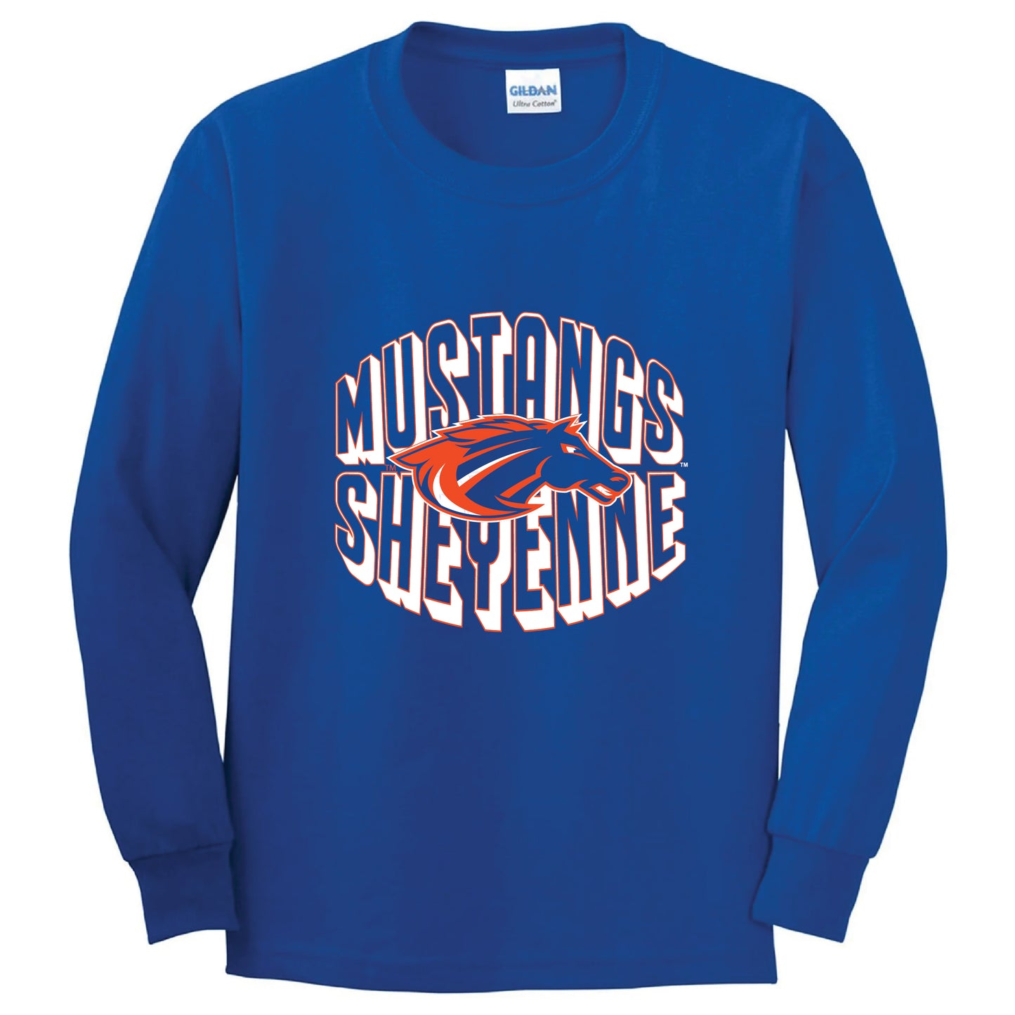 Mustangs Youth LS Royal T-Shirt