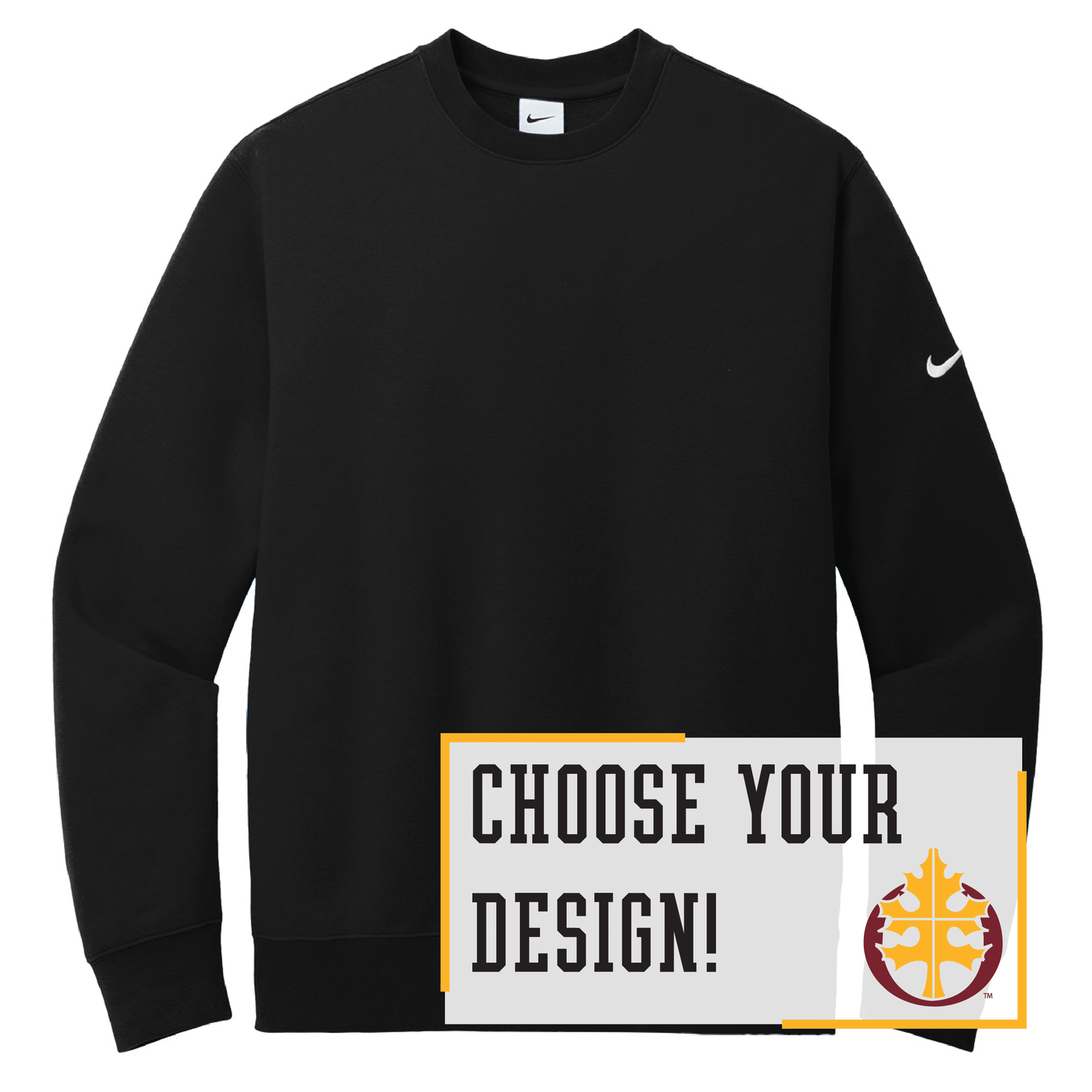 Oak Grove Nike Club Fleece Sleeve Swoosh Crew (NKFD9863)