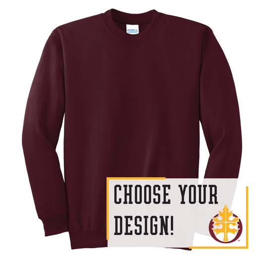 Oak Grove Maroon Port & Co™ Essential Fleece Crewneck Sweatshirt (PC90)