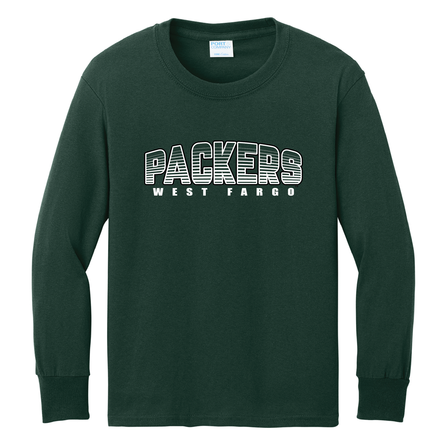 Packers Port & Co™ Youth Long Sleeve Core Cotton Tee (PC54YLS)