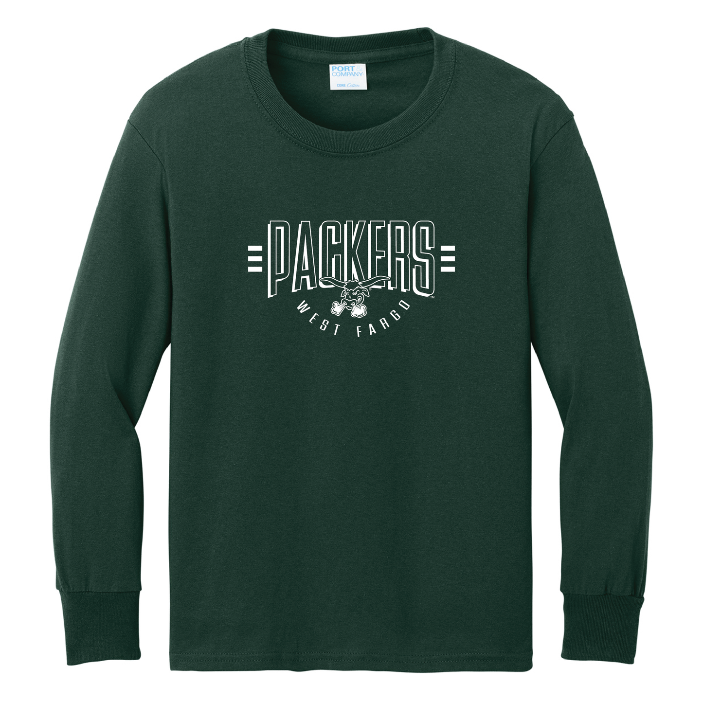 Packers Port & Co™ Youth Long Sleeve Core Cotton Tee (PC54YLS)