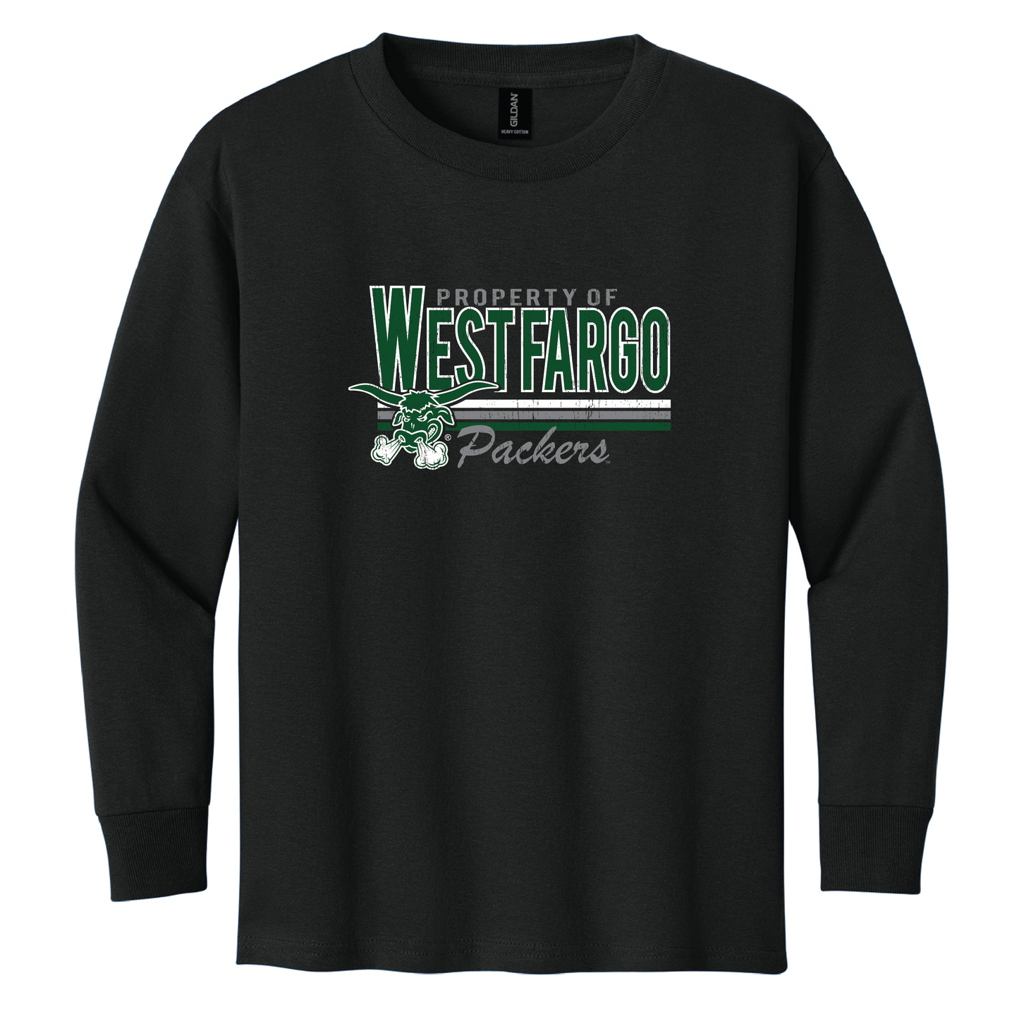 Packers Gildan® Youth 100% Cotton Long Sleeve T-Shirt (5400b)