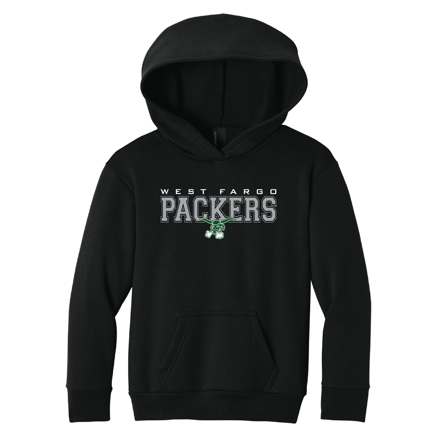 Packers Port & Co™ Youth Pullover Hooded Sweatshirt (PC68YH)