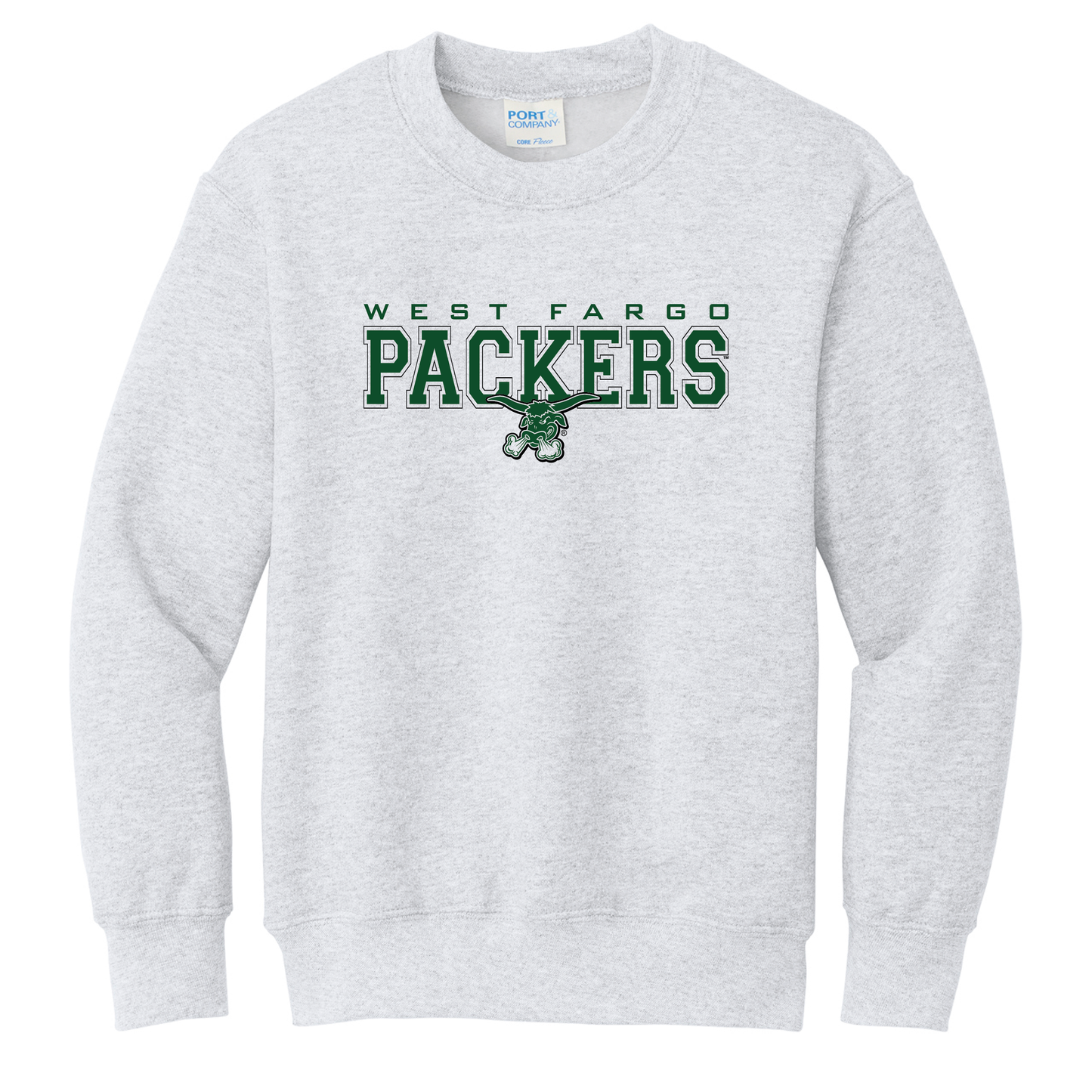 Packers Port & Co™ Youth Core Fleece Crewneck Sweatshirt (PC78Y)