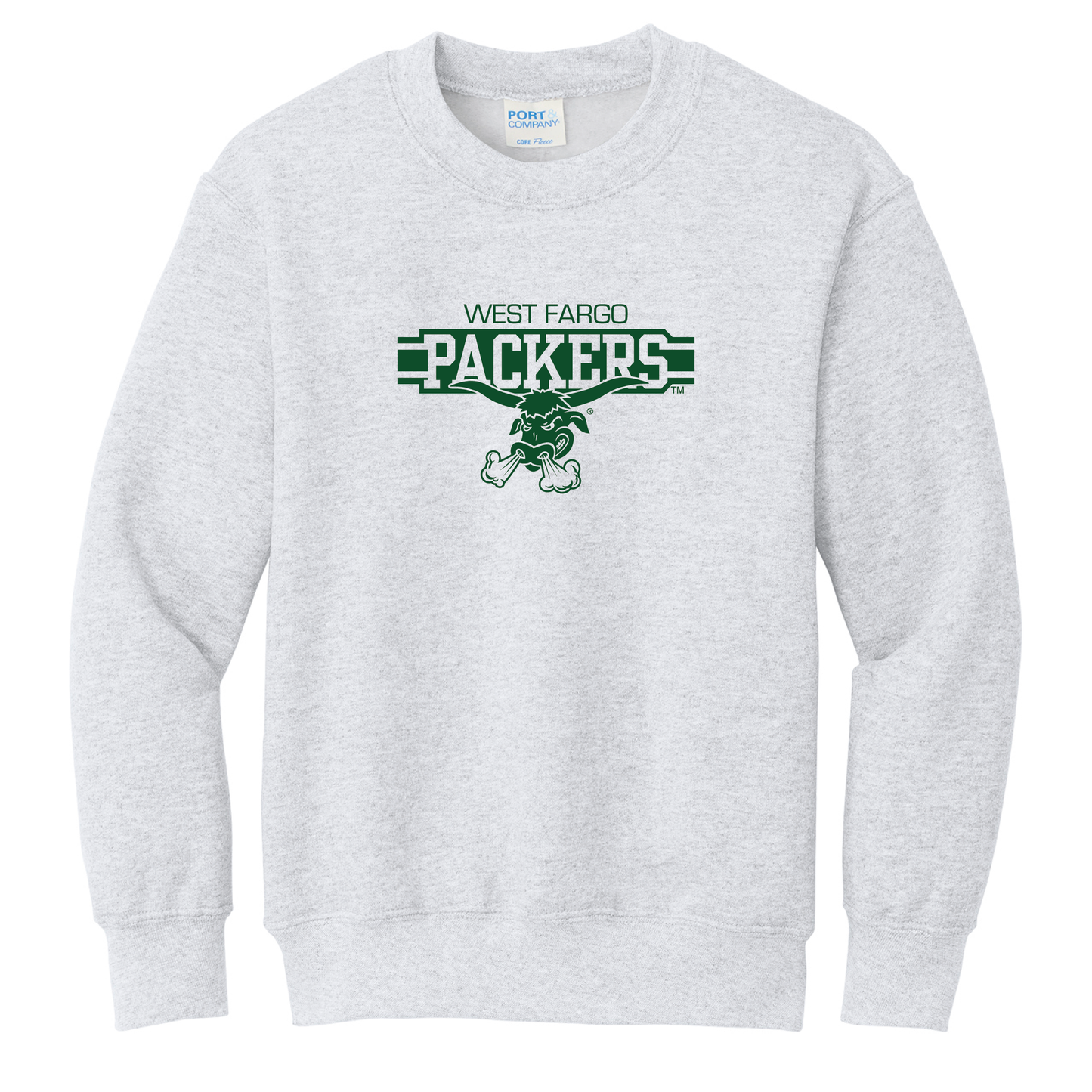Packers Port & Co™ Youth Core Fleece Crewneck Sweatshirt (PC78Y)