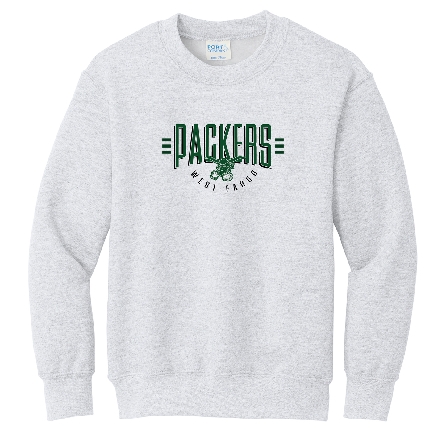 Packers Port & Co™ Youth Core Fleece Crewneck Sweatshirt (PC78Y)