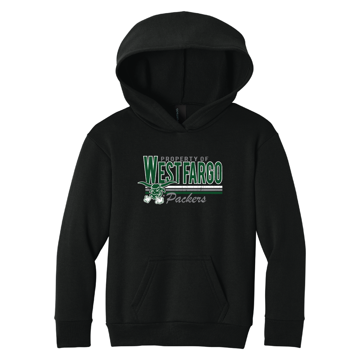 Packers Port & Co™ Youth Pullover Hooded Sweatshirt (PC68YH)