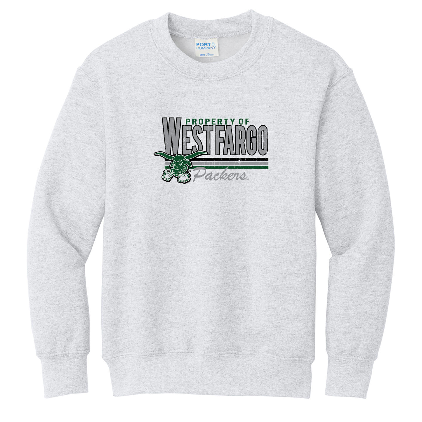 Packers Port & Co™ Youth Core Fleece Crewneck Sweatshirt (PC78Y)