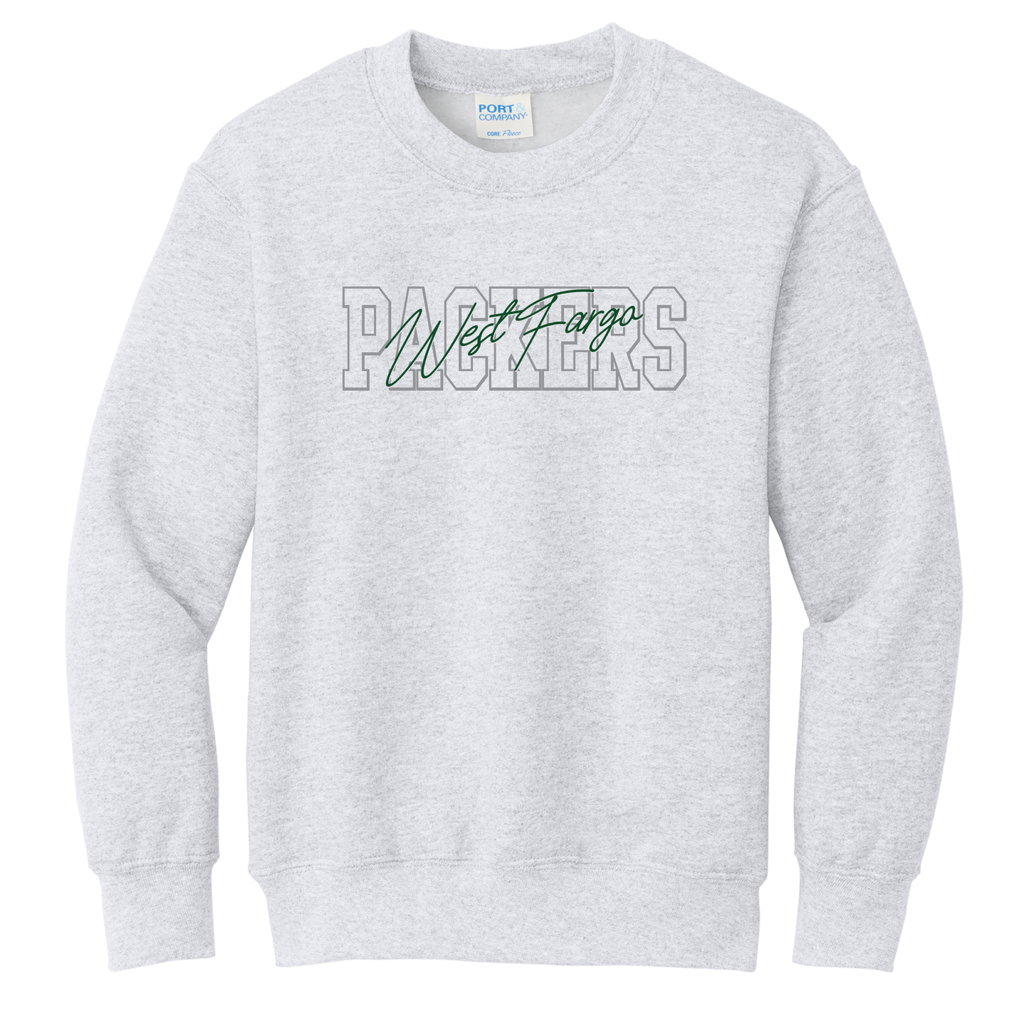 Packers Port & Co™ Youth Core Fleece Crewneck Sweatshirt (PC78Y)