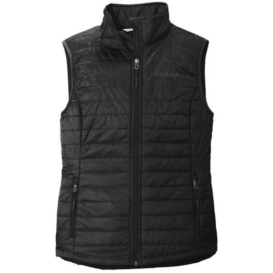 Packers Port Authority Ladies Packable Puffy Vest