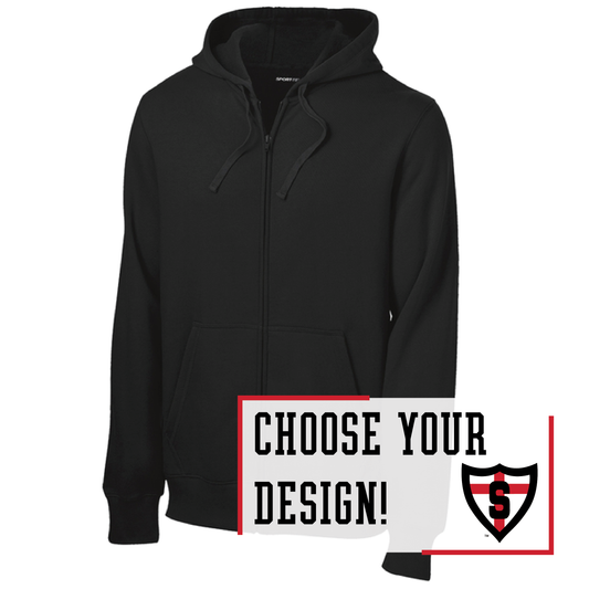 Shanley Black Sport-Tek® Full-Zip Hooded Sweatshirt (ST258)