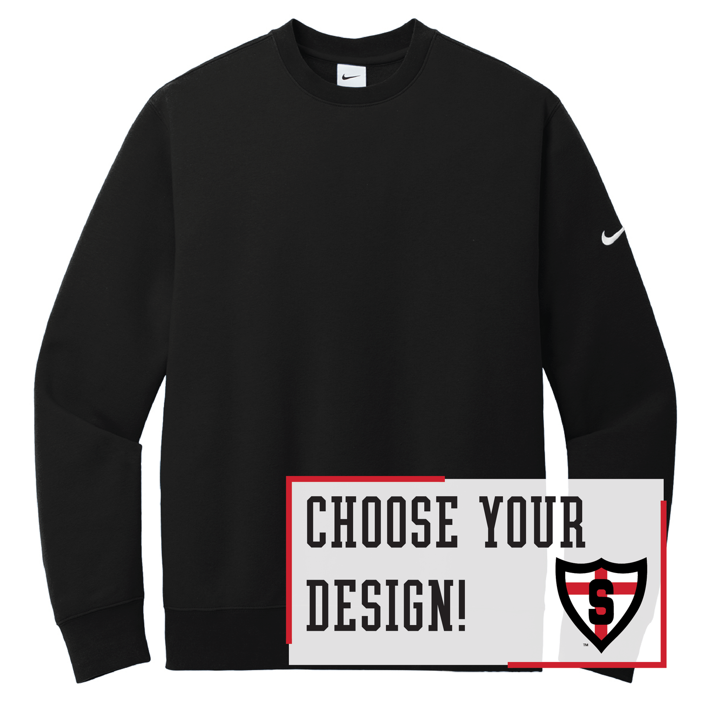 Shanley Nike Club Fleece Sleeve Swoosh Crew (NKFD9863)