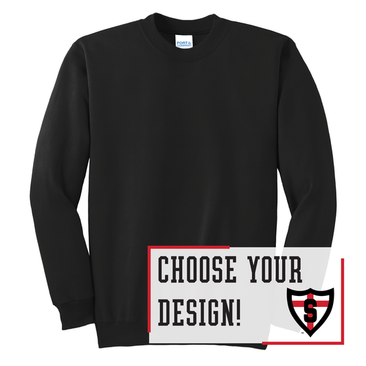Shanley Black Port & Co™ Essential Fleece Crewneck Sweatshirt (PC90)