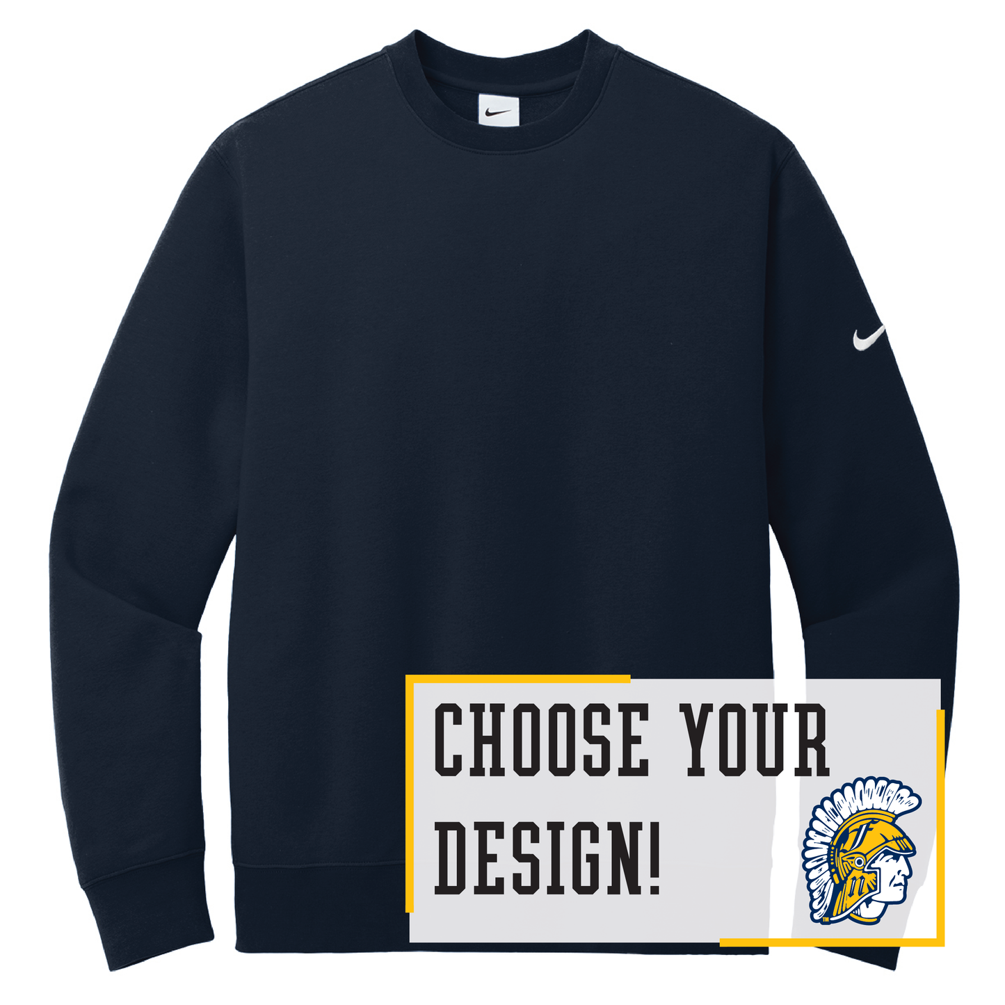 Spartans Nike Club Fleece Sleeve Swoosh Crew (NKFD9863)