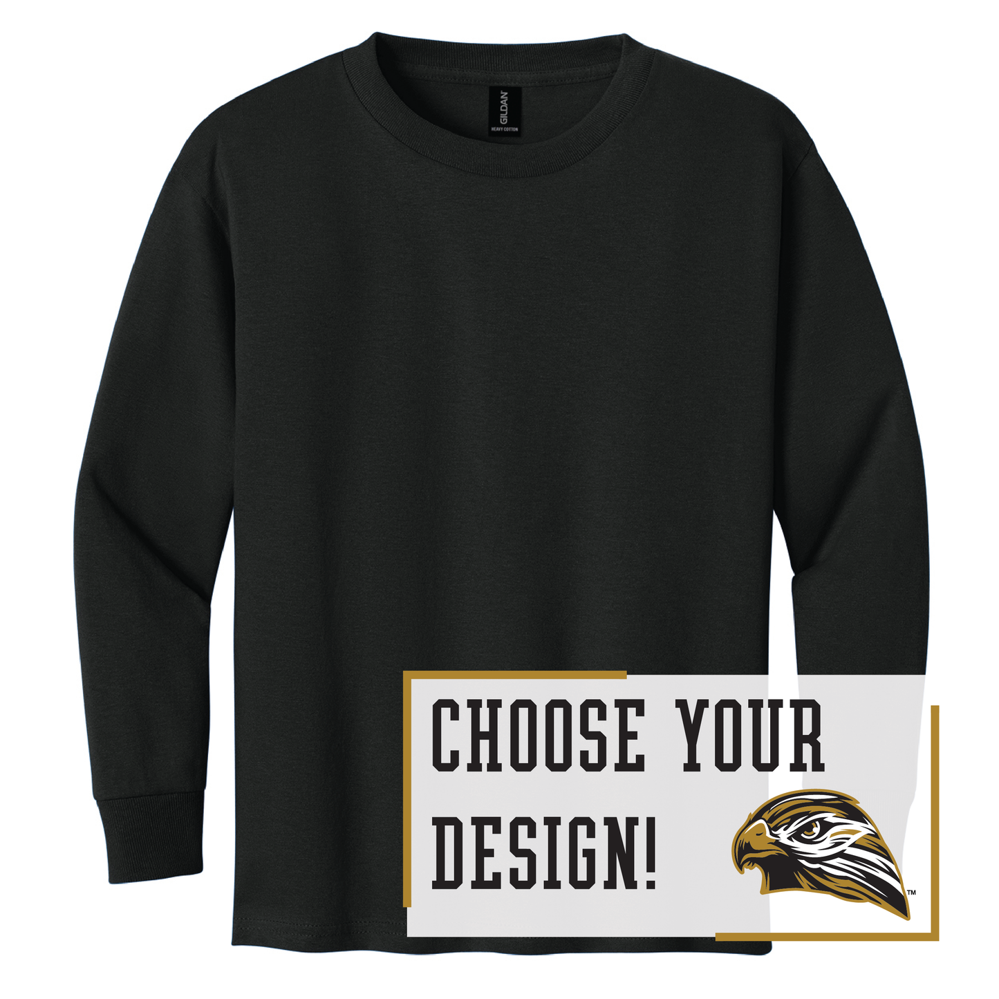 Hawks Gildan® Youth 100% Cotton Long Sleeve T-Shirt (5400b)