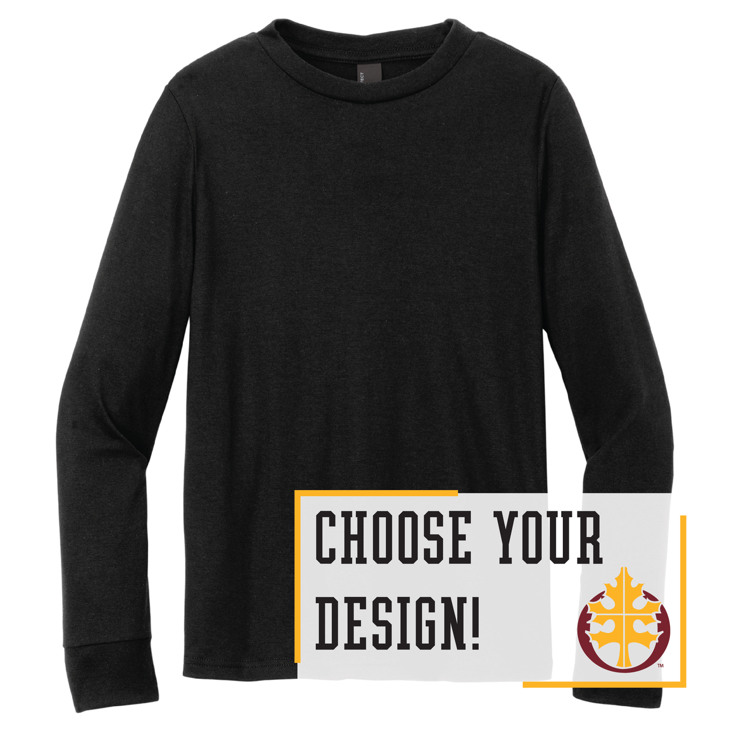 Oak Grove Black District® Youth Perfect Tri® Long Sleeve Tee (DT132Y)