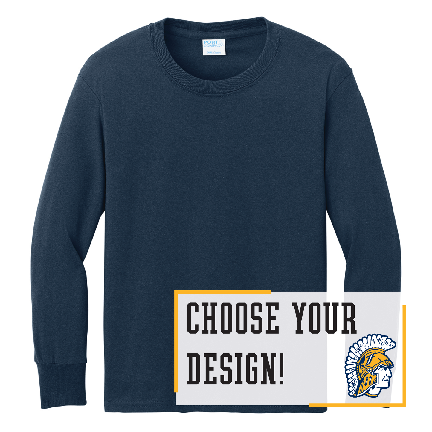 Spartans Port & Co™ Youth Long Sleeve Core Cotton Tee (PC54YLS)