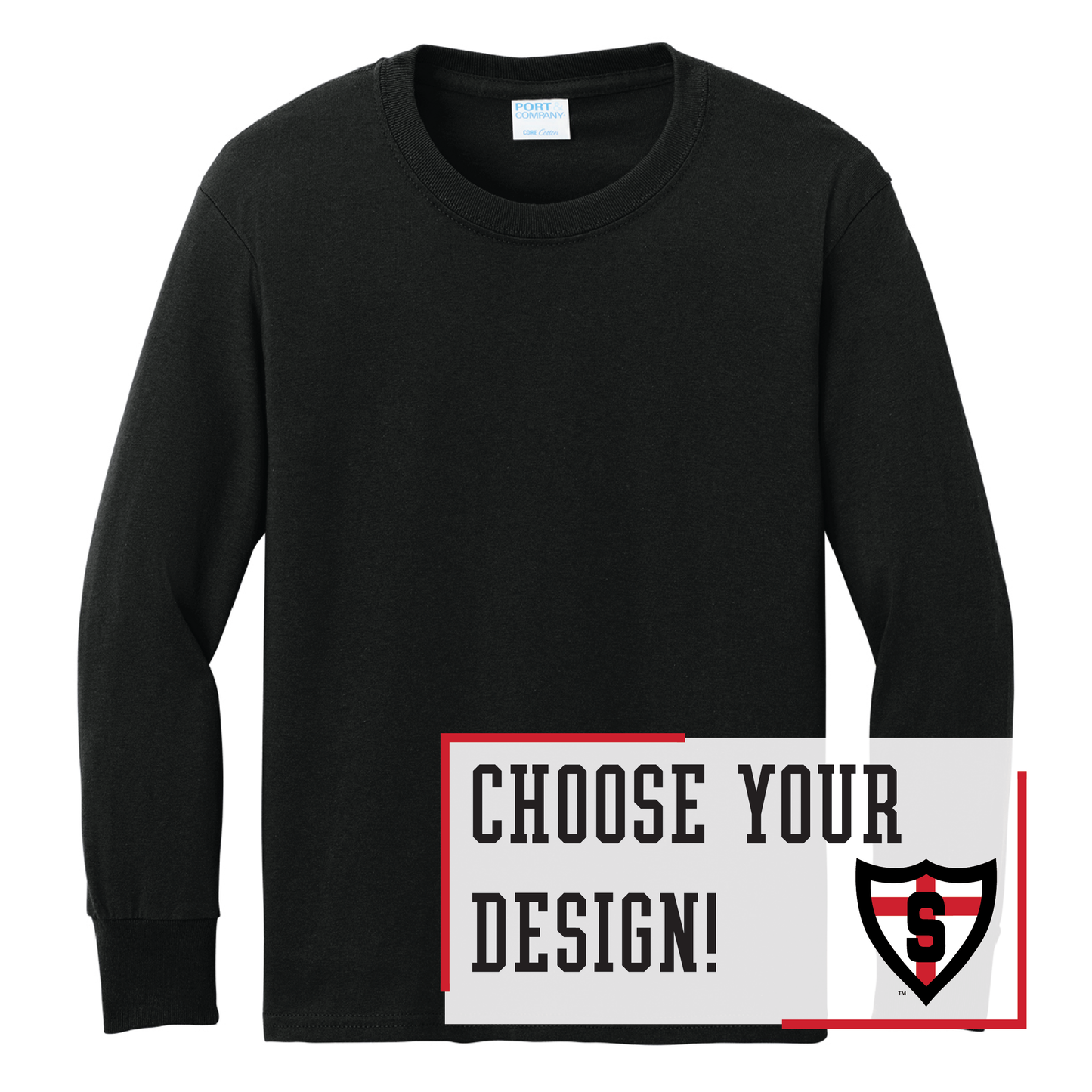 Shanley Port & Co™ Youth Long Sleeve Core Cotton Tee (PC54YLS)