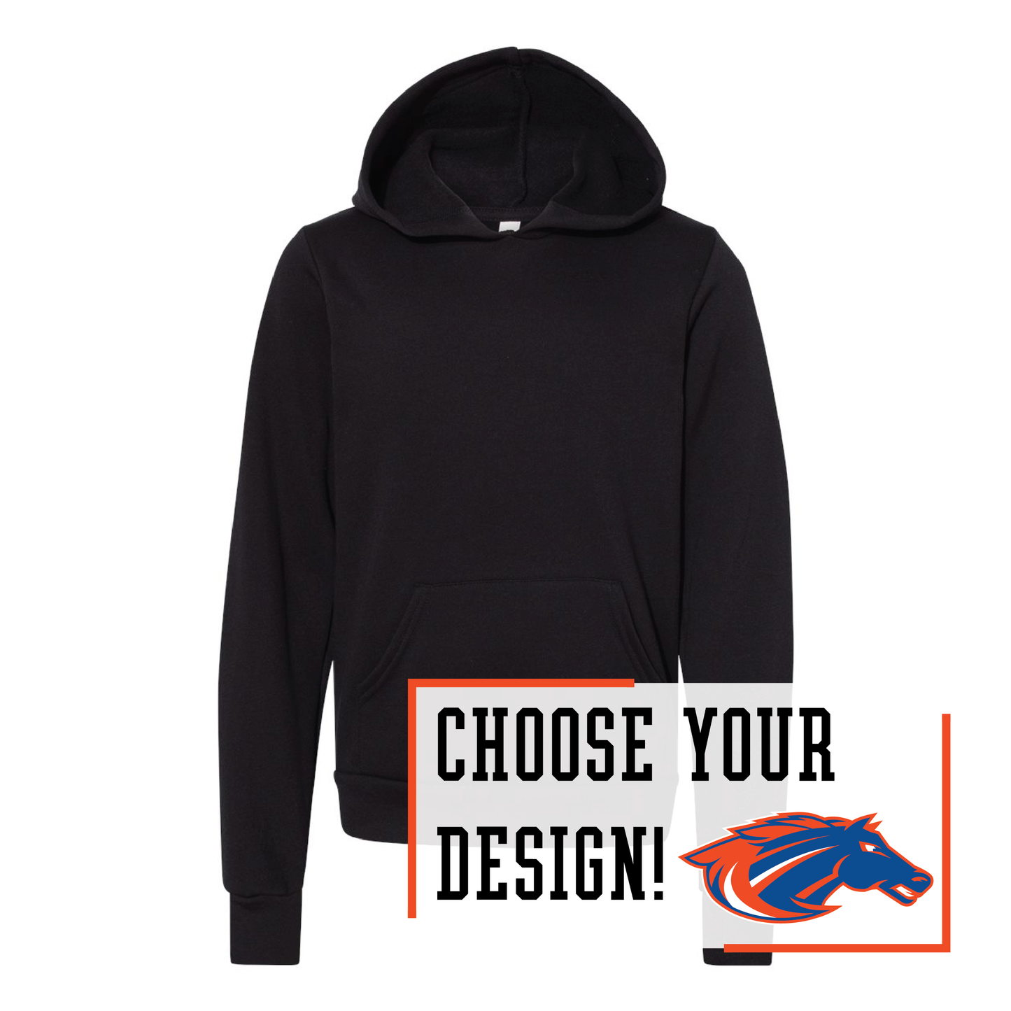 Mustangs BELLA+CANVAS® Youth Sponge Fleece Hoodie (3719Y)