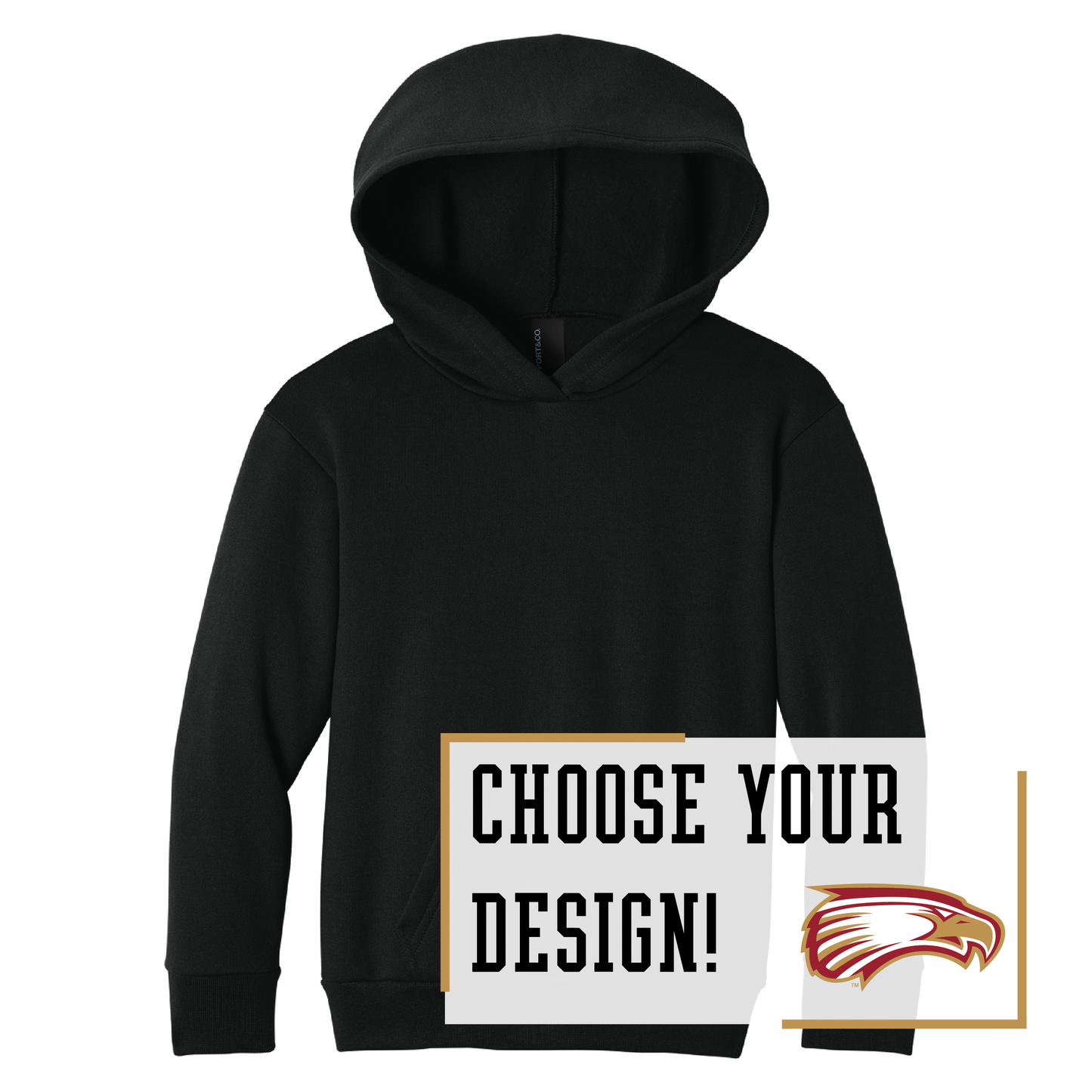 Eagles Port & Co™ Youth Pullover Hooded Sweatshirt (PC68YH)