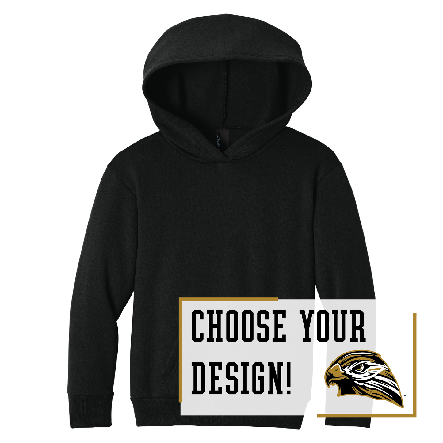Hawks Port & Co™ Youth Pullover Hooded Sweatshirt (PC68YH)