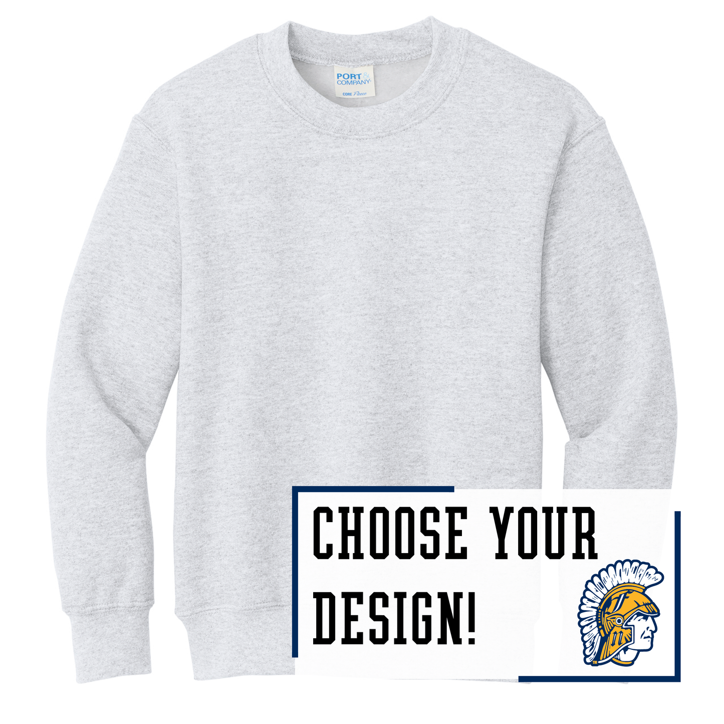 Spartans Port & Co™ Youth Core Fleece Crewneck Sweatshirt (PC78Y)