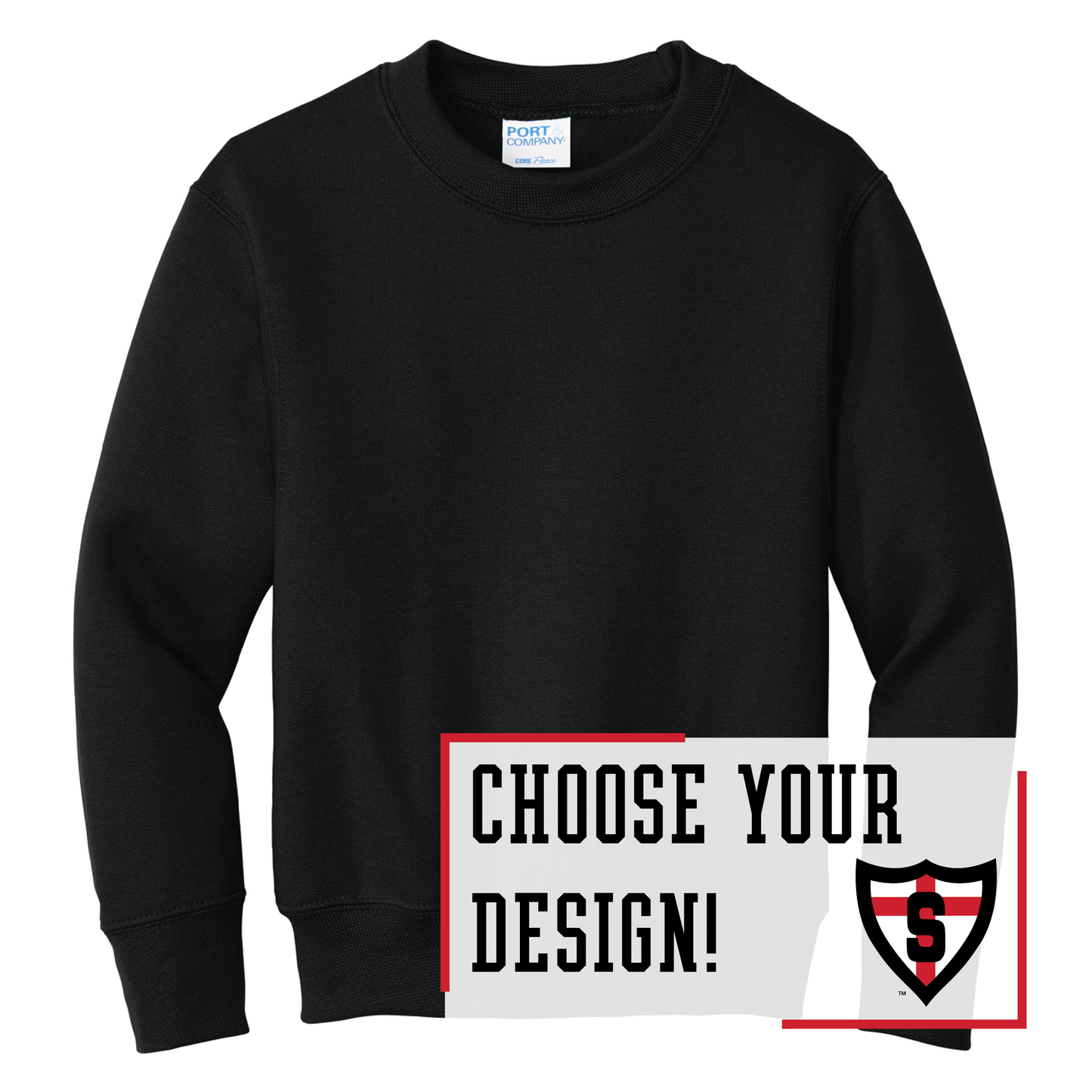 Shanley Port & Co™ Youth Core Fleece Crewneck Sweatshirt (PC78Y)
